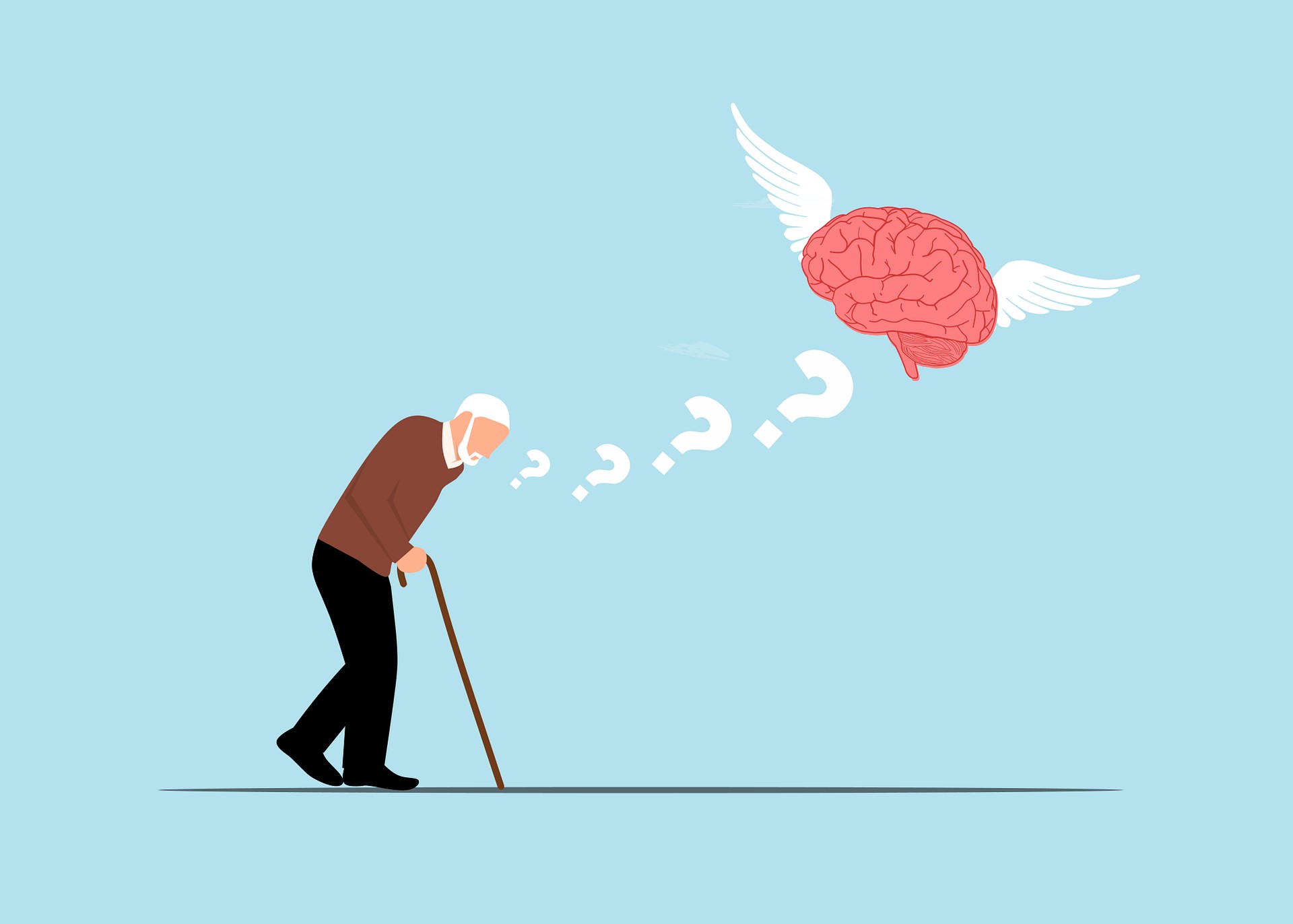 Cartoon of man with dementia